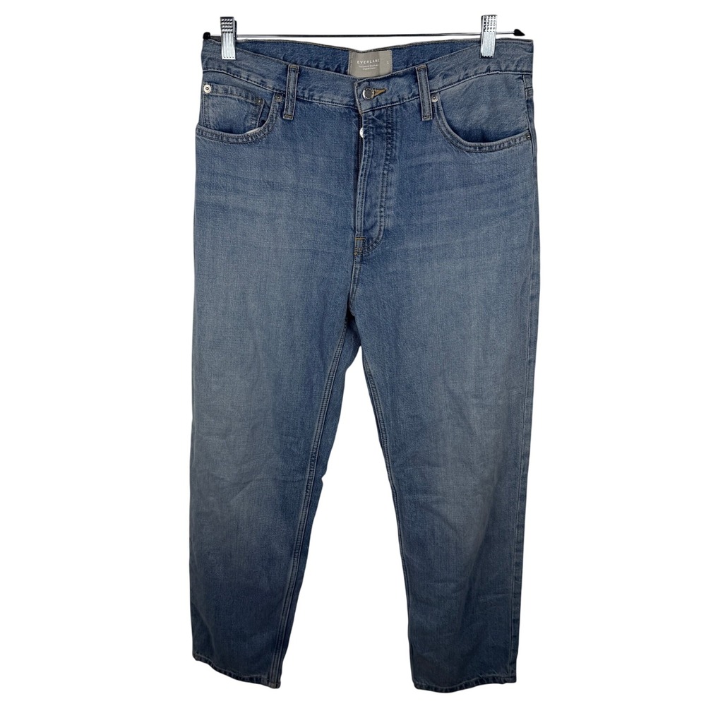 Everlane Summer Slouch Jean Womens 27 Blue Light Wash Organic Cotton Denim